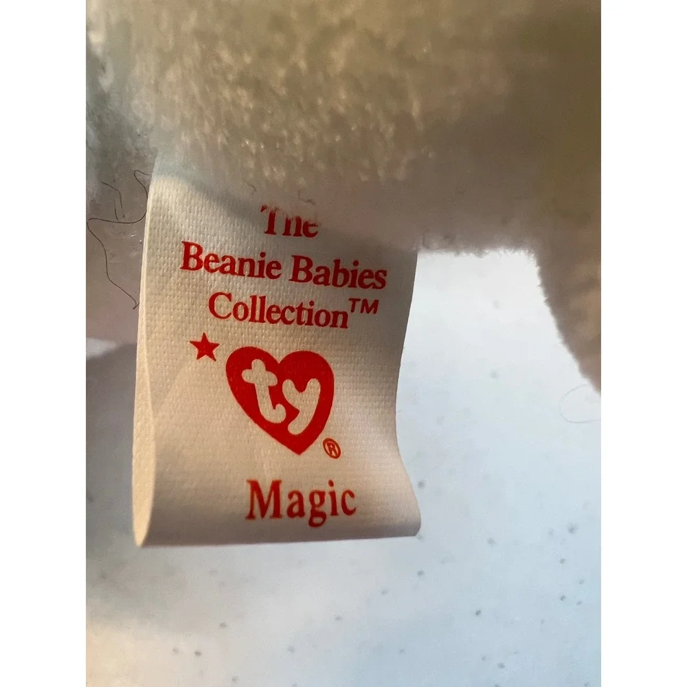 Ty Beanie Babies Magic and Scorch Dragon Plush Set White Brown Iridescent Wings
